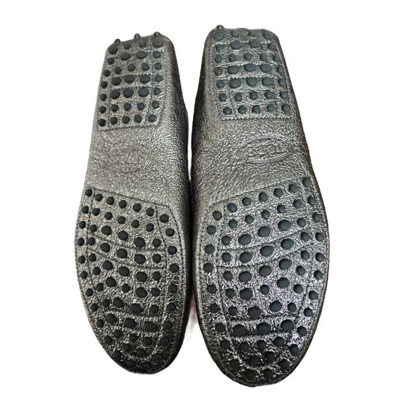 TOD'S Double T metallic cracked-leather loafers with dust bag size 9 (39) - Picture 10 of 13